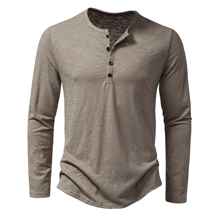 Ethan | Classic Long-Sleeve Henley Shirt For Men
