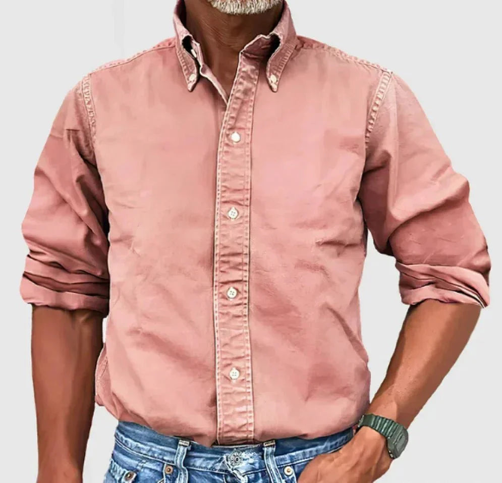 Ethan | Men’s Refined Long Sleeve Shirt With Button Front And Smart Collar