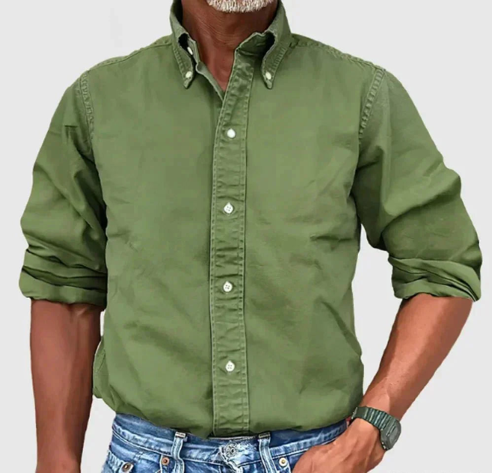 Ethan | Men’s Refined Long Sleeve Shirt With Button Front And Smart Collar