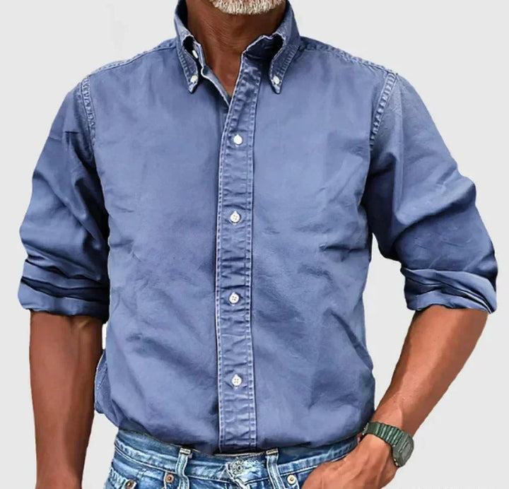 Ethan | Men’s Refined Long Sleeve Shirt With Button Front And Smart Collar
