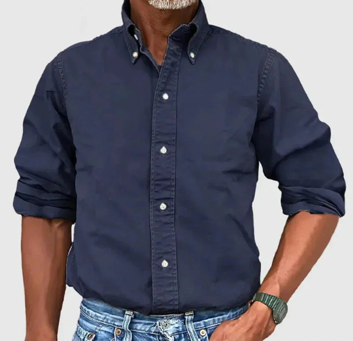 Ethan | Men’s Refined Long Sleeve Shirt With Button Front And Smart Collar