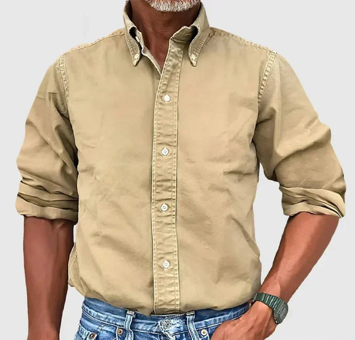 Ethan | Men’s Refined Long Sleeve Shirt With Button Front And Smart Collar