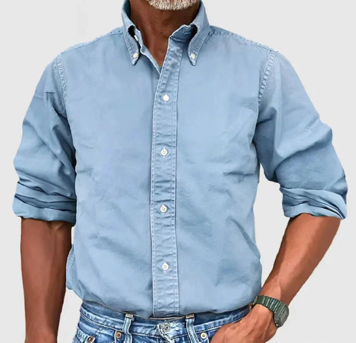 Ethan | Men’s Refined Long Sleeve Shirt With Button Front And Smart Collar