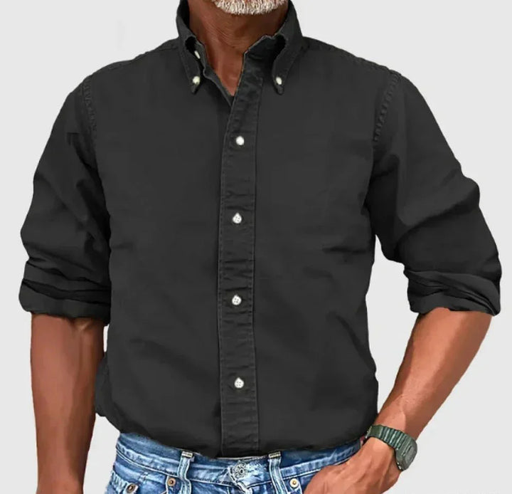 Ethan | Men’s Refined Long Sleeve Shirt With Button Front And Smart Collar