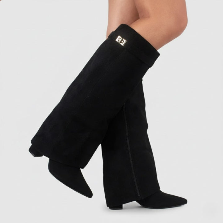 Arden | Over-The-Knee Leather Statement Boots With Adjustable Buckle For Women