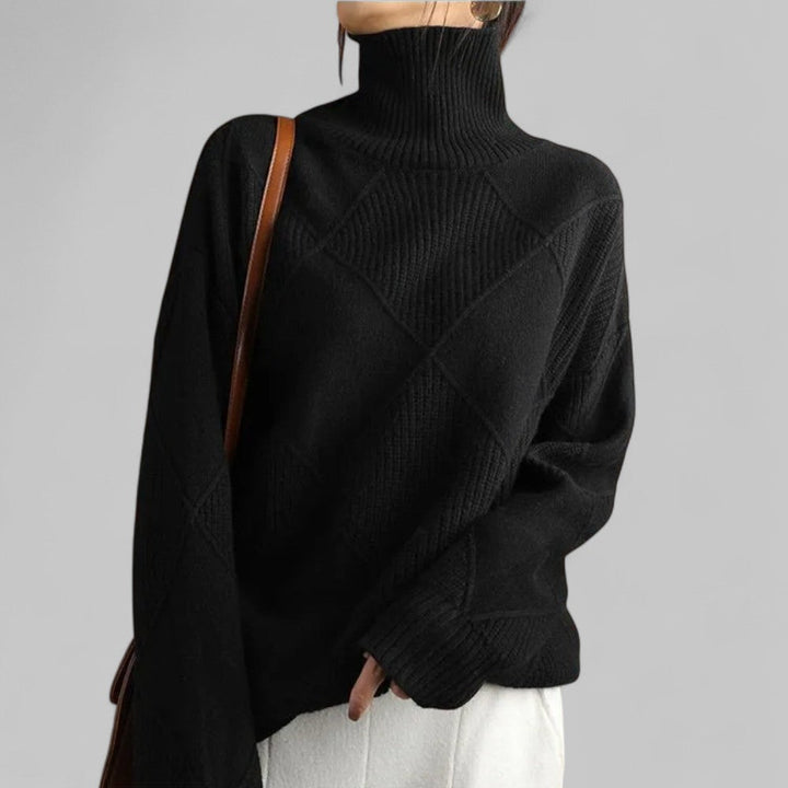 Nadia | Cozy Oversized Patterned Winter Turtleneck Sweater for Women