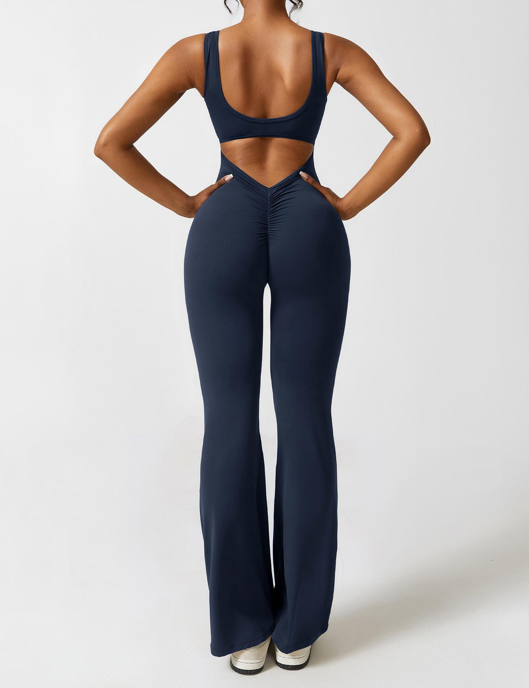 Selene | Women’s Flared Jumpsuit with V-Back Design