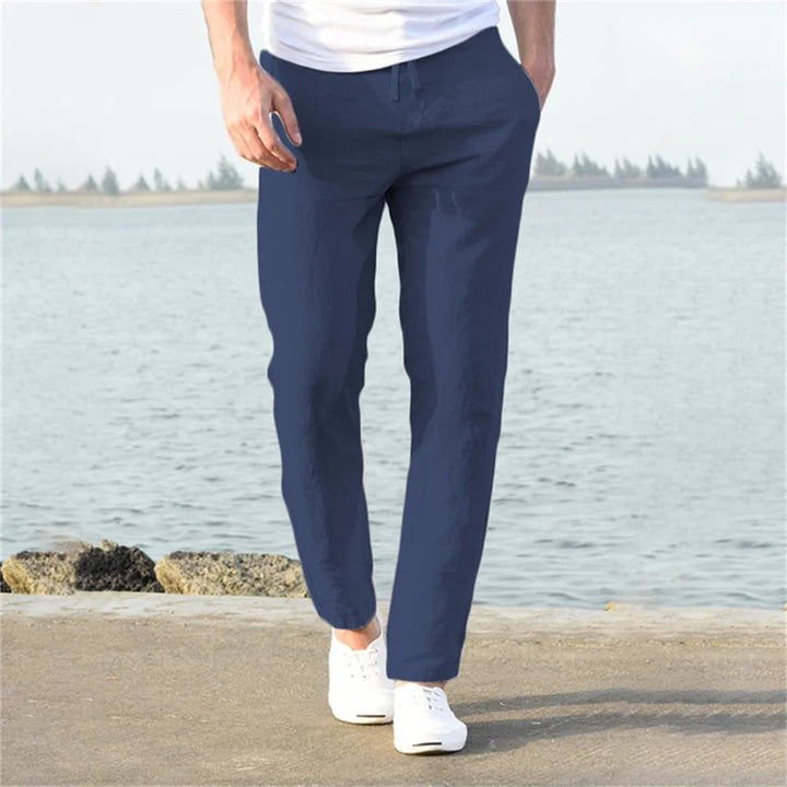 Leo | Men’s Linen Drawstring Trousers with Side Pockets