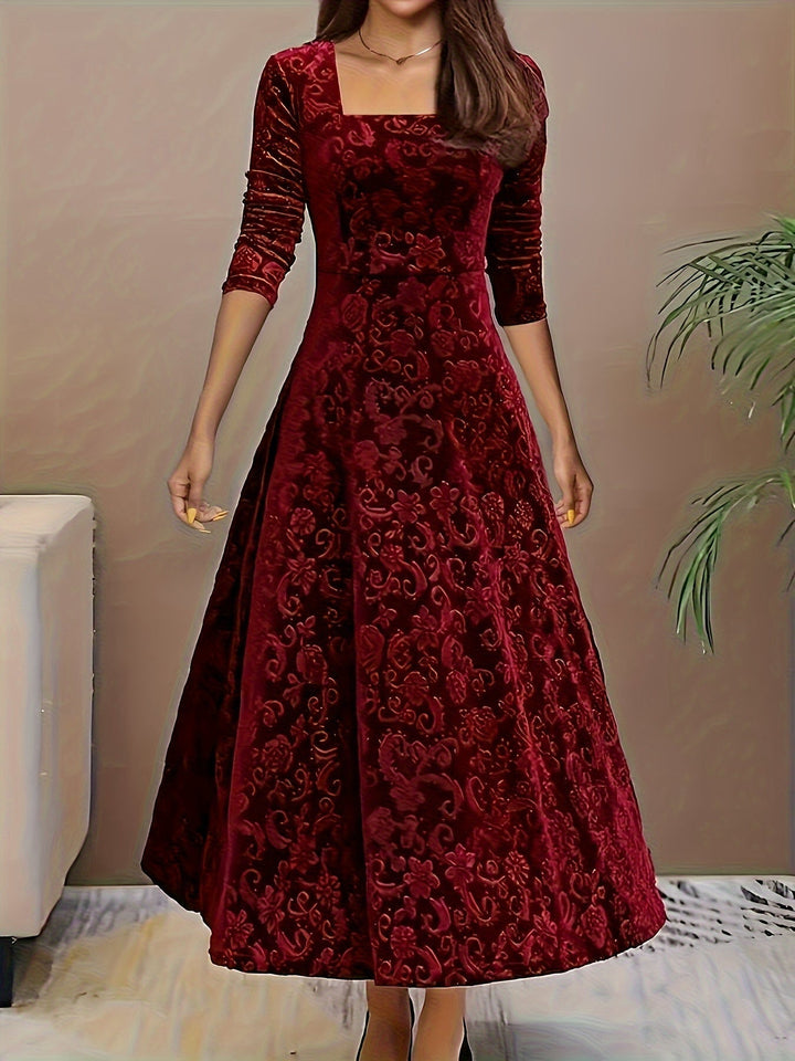 Aria | Women’s Graceful Floral Print Midi Dress