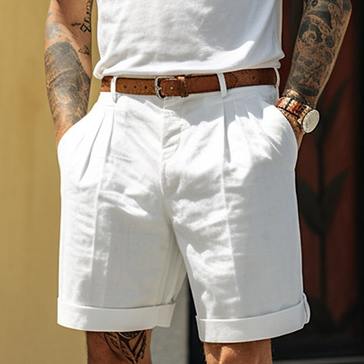 Nathan | Men’s Linen Cotton Tailored Shorts