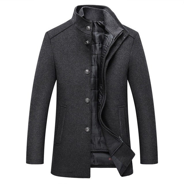 Mason | Stand-Collar Button-Front Men’s Winter Jacket