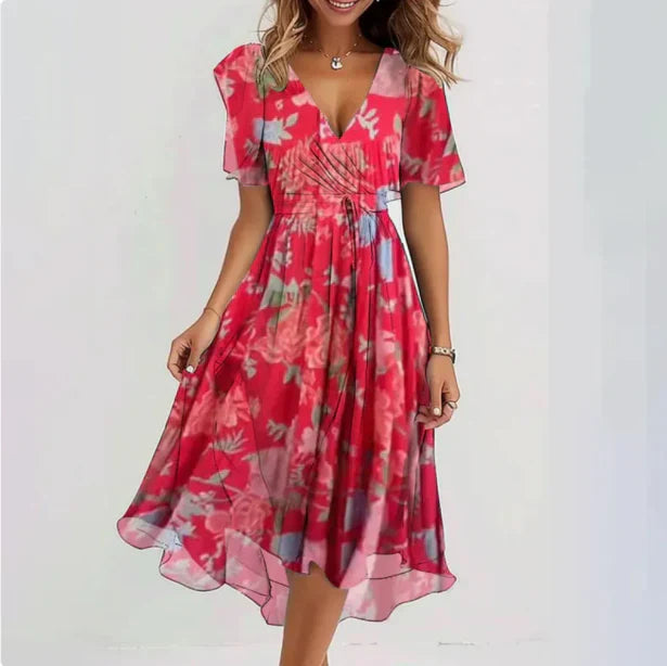 Alma | Women’s Wrap Midi Dress with V-Neck