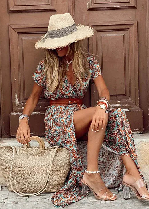Justine | Airy Boho Belted Maxi Dress For Women
