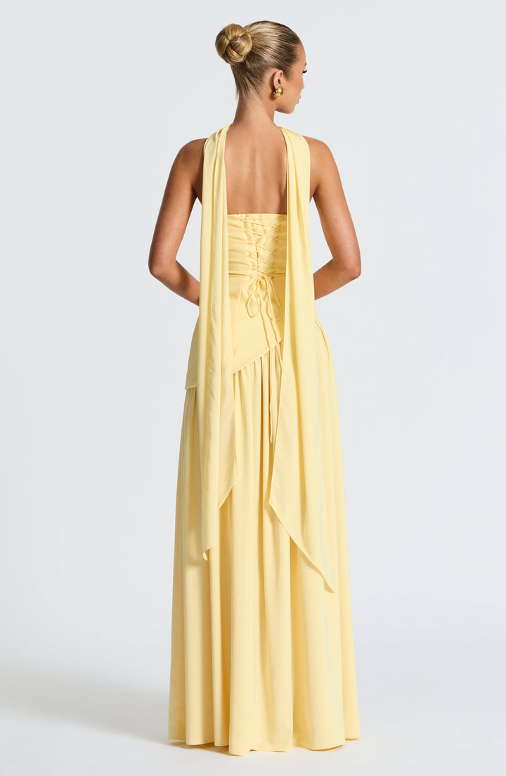 ARIA | Women’s Strapless Maxi Dress With Sculpted Waist And Statement Side Slit