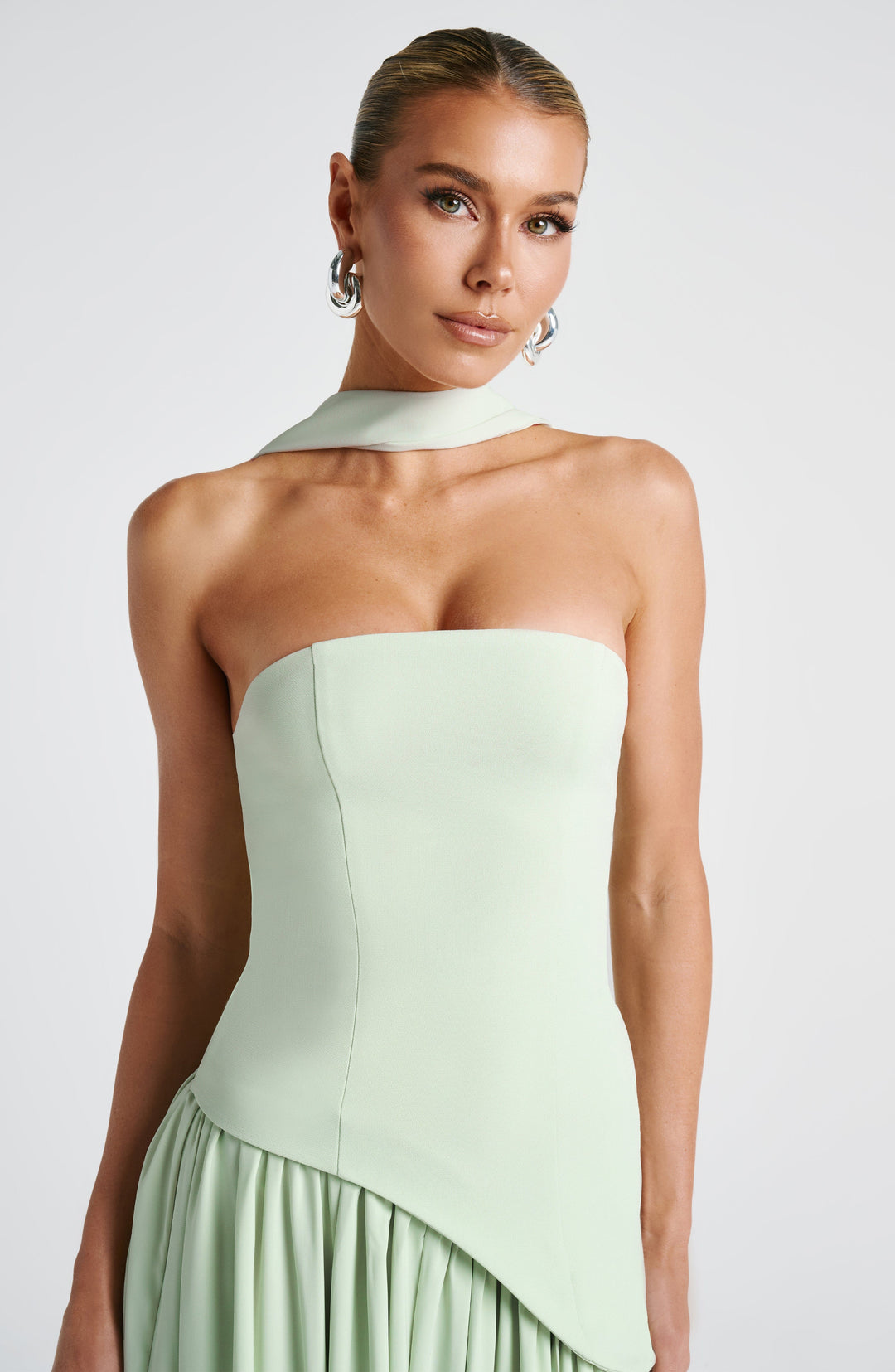 ARIA | Women’s Strapless Maxi Dress With Sculpted Waist And Statement Side Slit