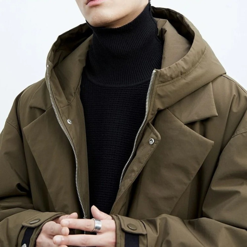 DANIEL | Men’s Extended Hooded Insulated Coat With Weather-Resistant Design