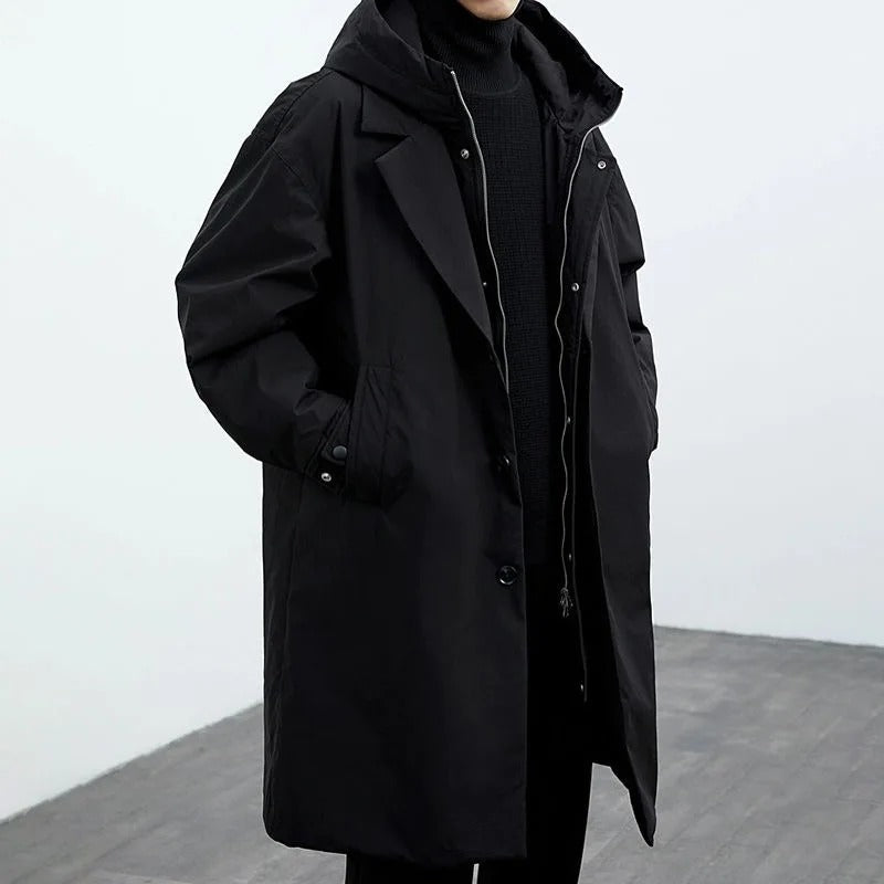 DANIEL | Men’s Extended Hooded Insulated Coat With Weather-Resistant Design