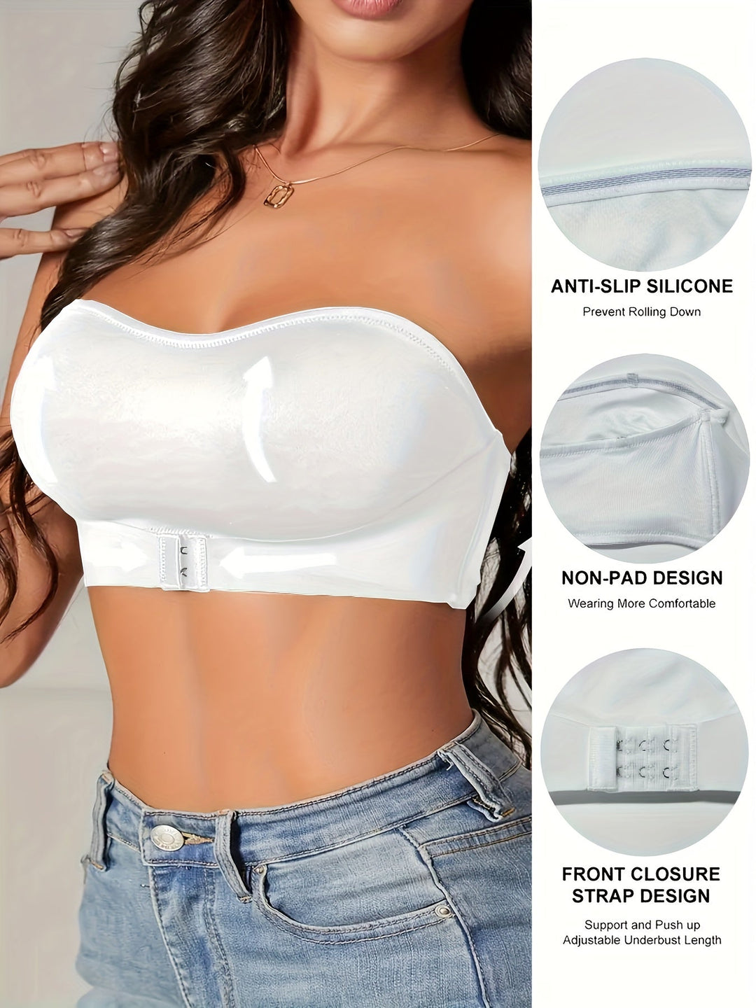 Tara | Sporty Seamless Non-Slip Bandeau Bra – 1+1 Free