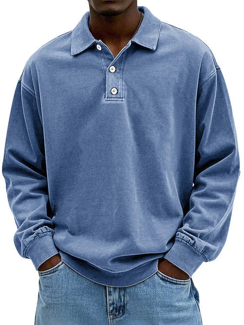 Ethan | Retro-Inspired Men’s Long-Sleeve Polo Shirt