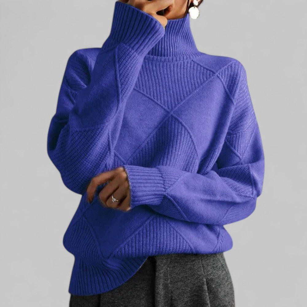 Nadia | Cozy Oversized Patterned Winter Turtleneck Sweater for Women