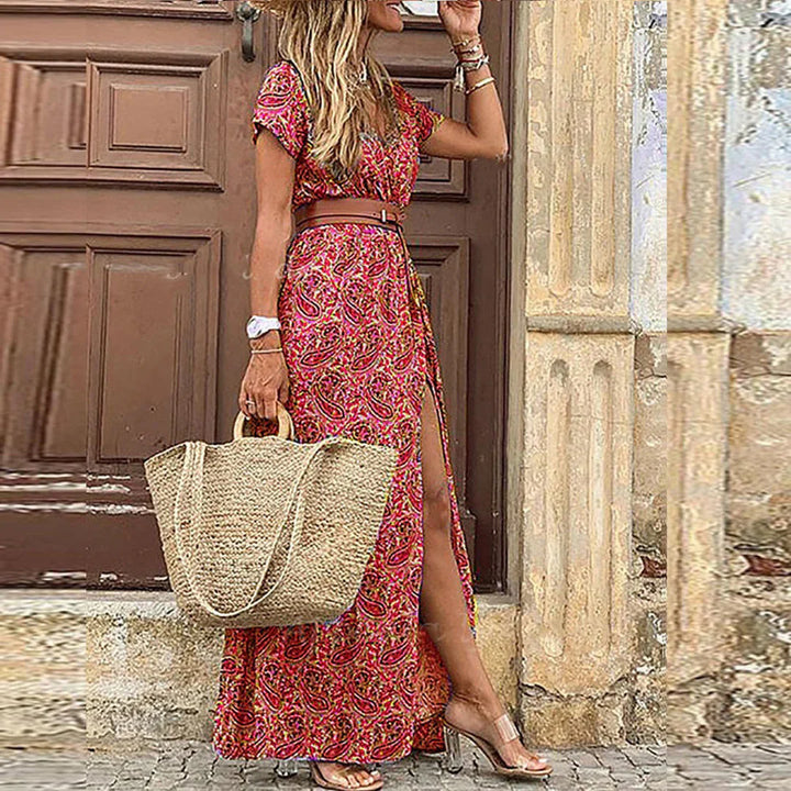 Justine | Airy Boho Belted Maxi Dress For Women
