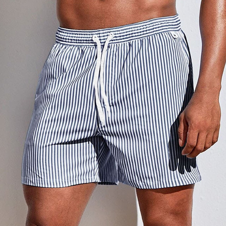 Lucas | Men’s Vertical Stripe Drawstring Swim Shorts