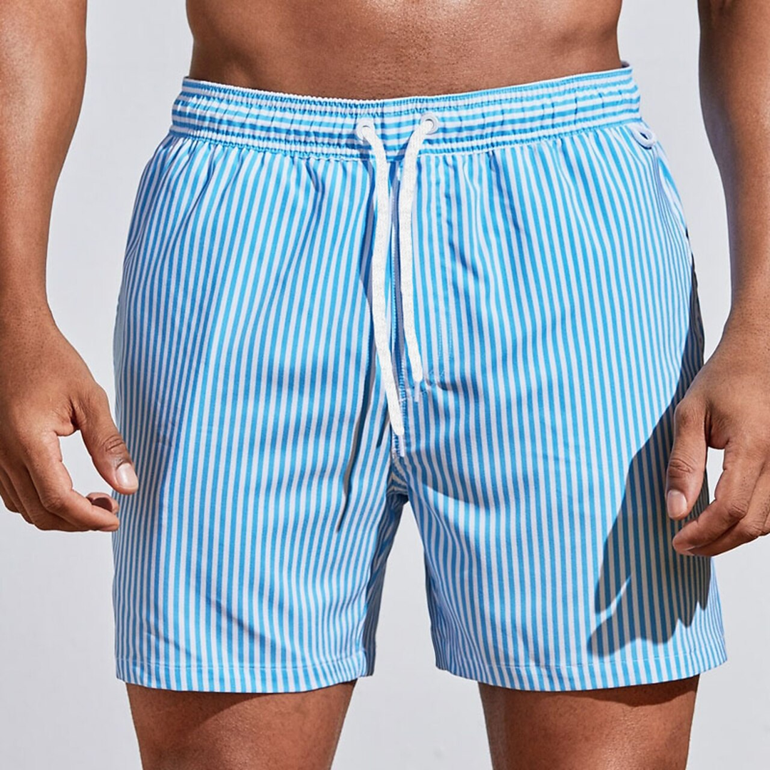 Lucas | Men’s Vertical Stripe Drawstring Swim Shorts