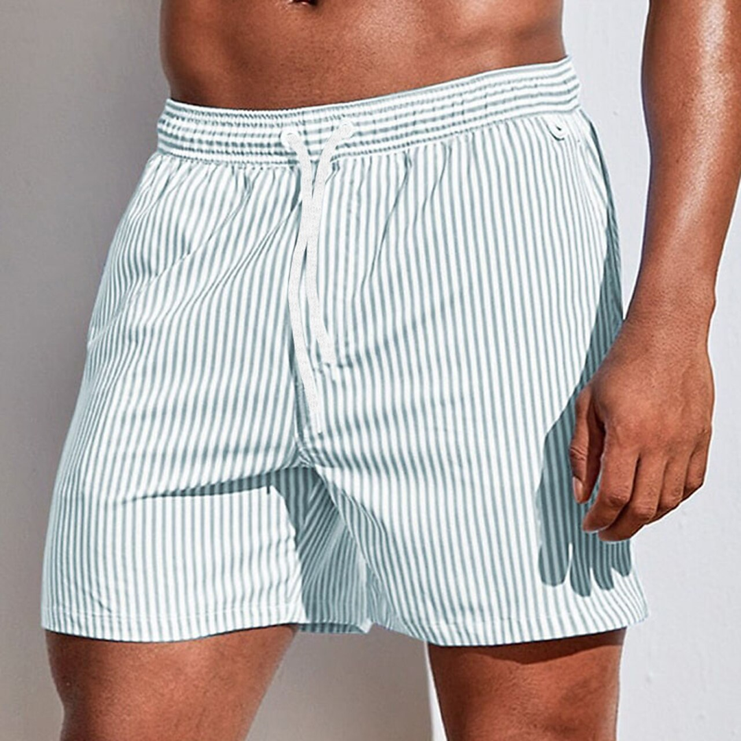 Lucas | Men’s Vertical Stripe Drawstring Swim Shorts