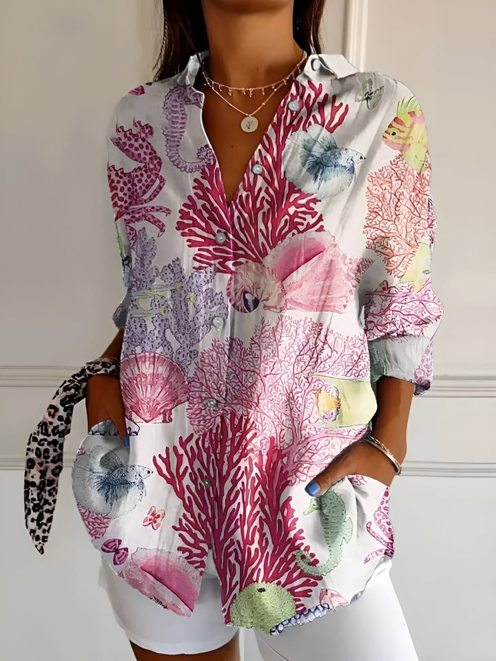 Aria | Women’s Stylish Long Sleeve Button-Down Shirt