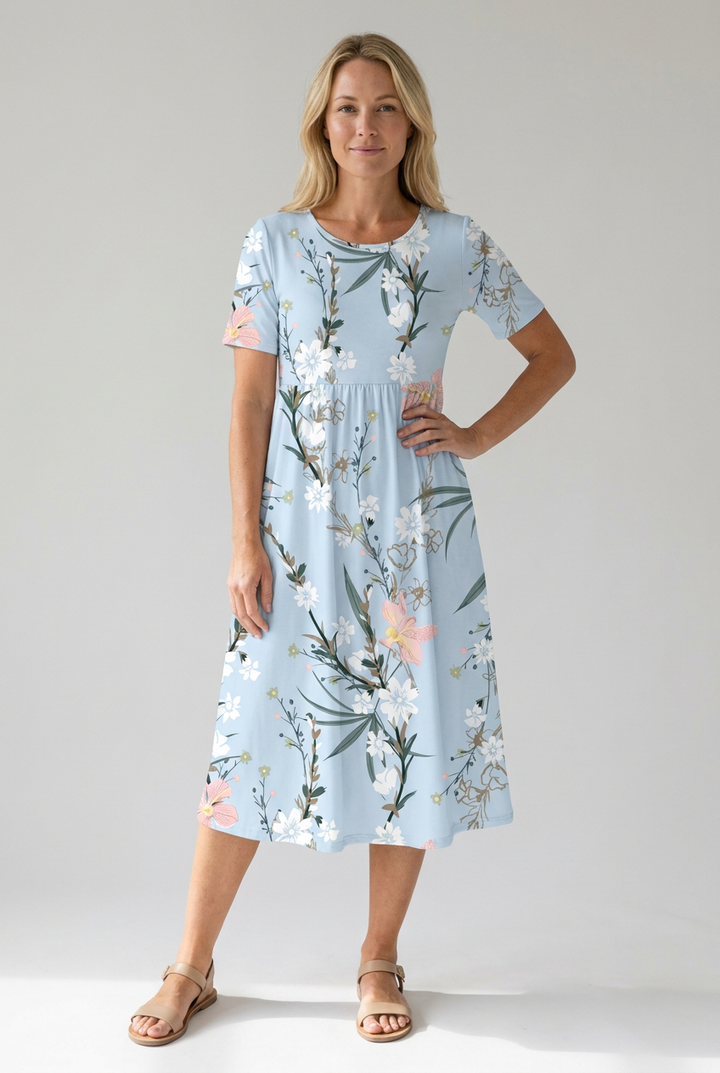Florence | Feminine Floral Midi Dress For Women