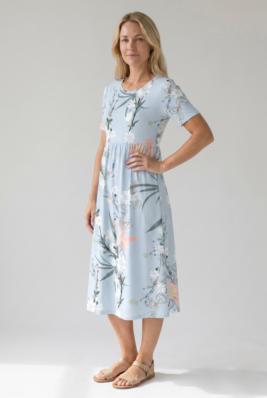 Florence | Feminine Floral Midi Dress For Women