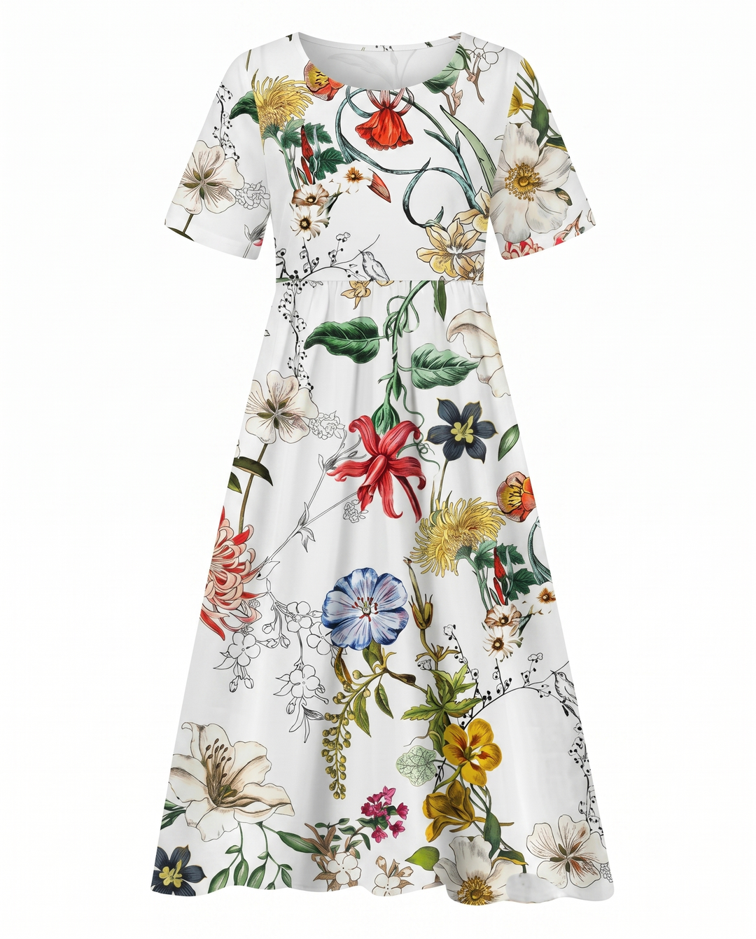 Florence | Feminine Floral Midi Dress For Women