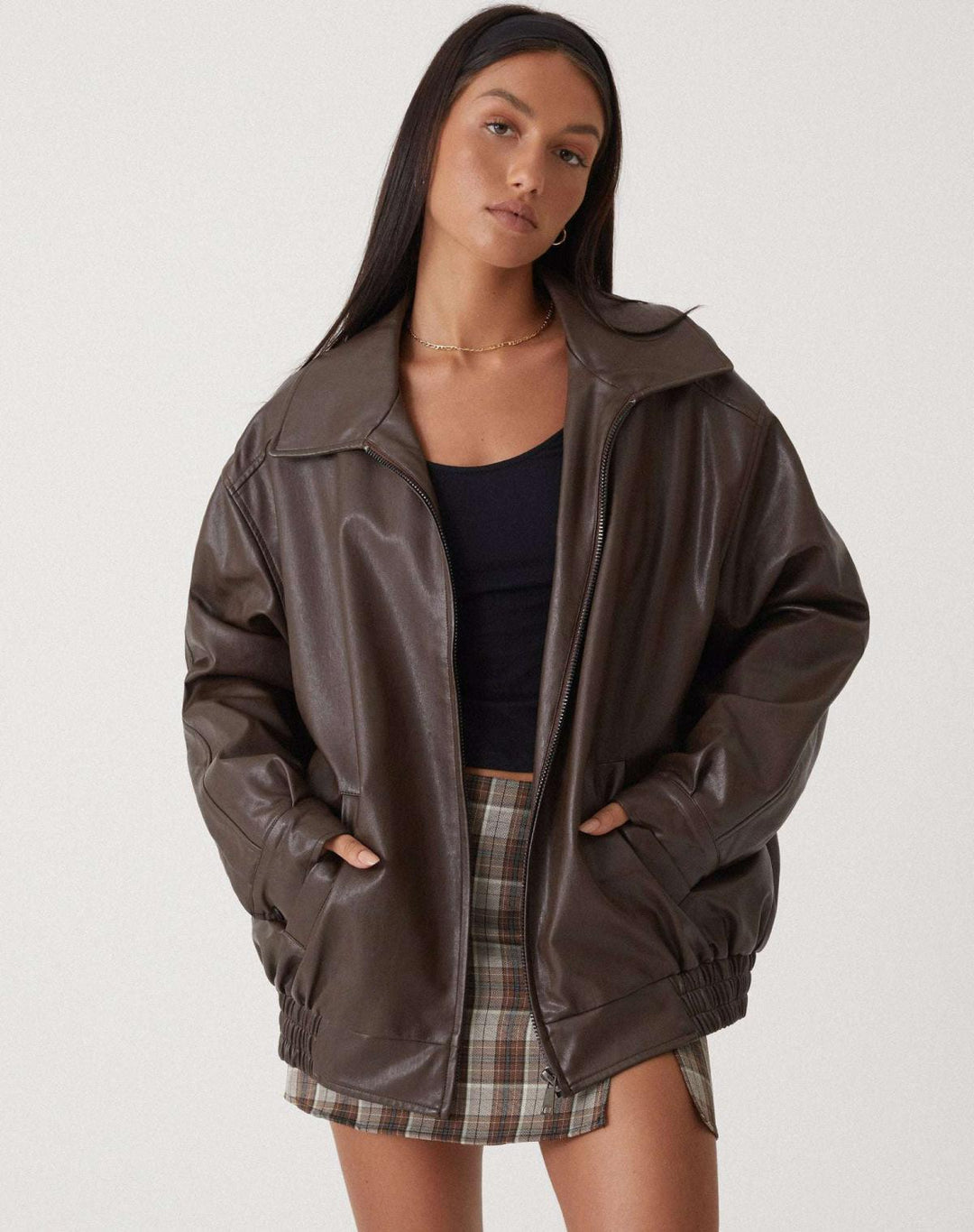 Zara | Women’s Oversized Leather Bomber Jacket