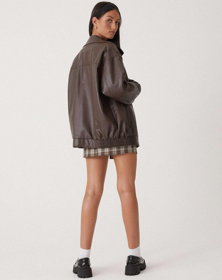 Zara | Women’s Oversized Leather Bomber Jacket