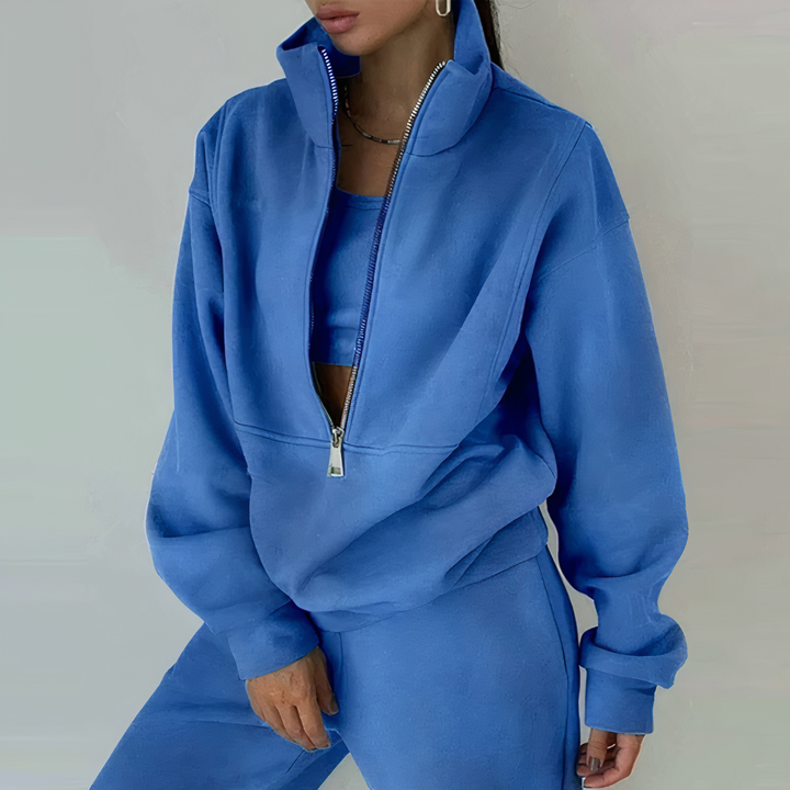 AVA | Women’s Coordinated Activewear Set With Half-Zip Top And Relaxed Jogger Pants