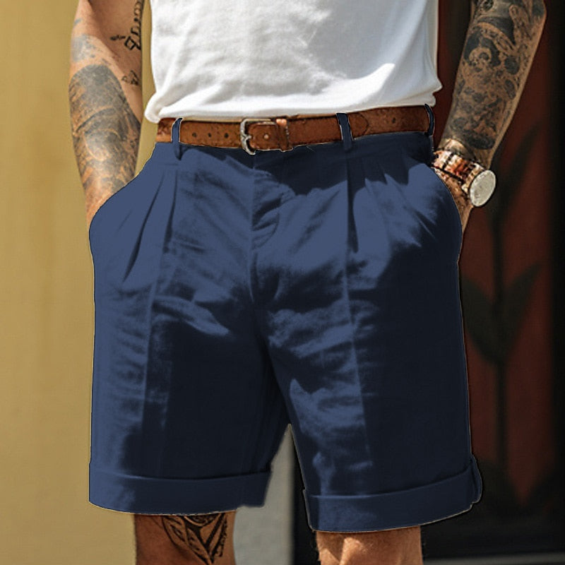 Nathan | Men’s Linen Cotton Tailored Shorts
