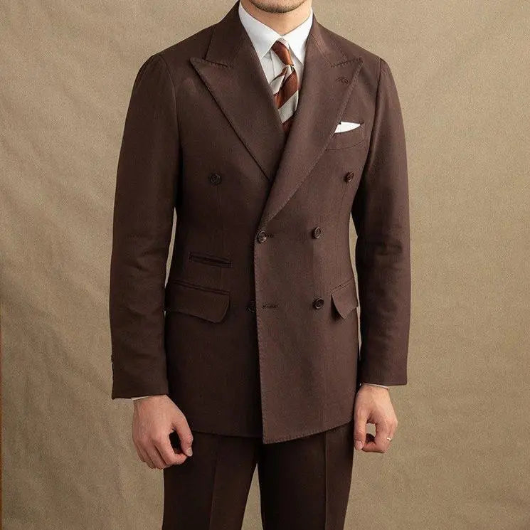 Henry | Men’s Tailored Two-Piece Suit With Double-Breasted Jacket And Peak Lapels